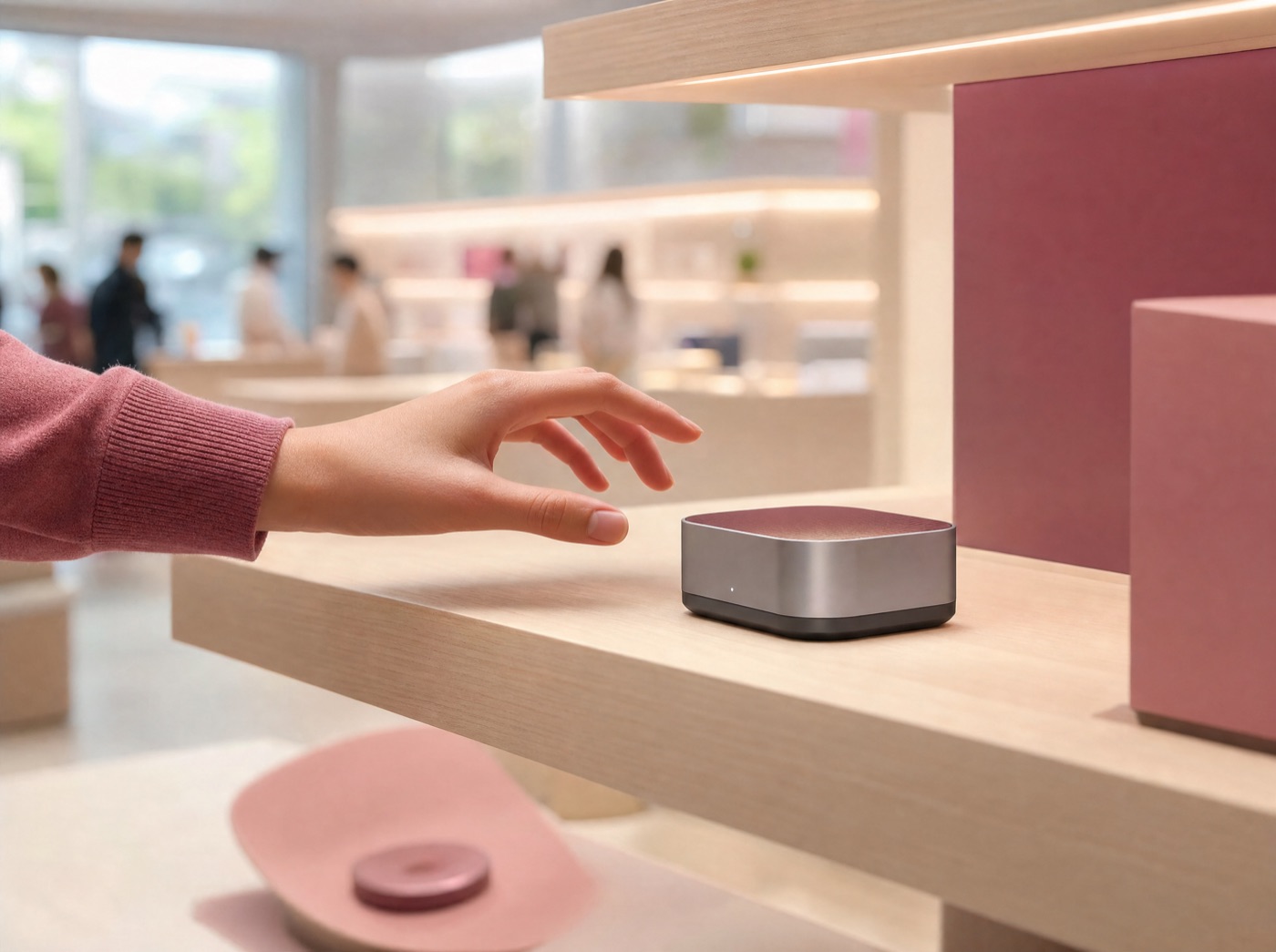 An AI gadget on a retail store shelf
